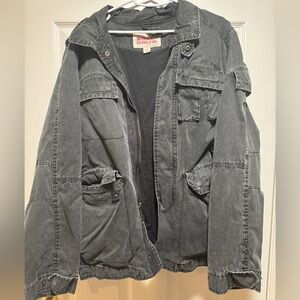 black cotton cargo jacket